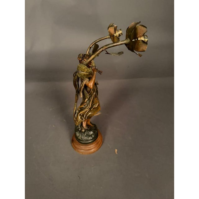 French Statue Table Lamp After Moreau, Circa 1920 For Sale In Indianapolis - Image 6 of 12