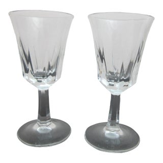 French Glass Cocktail Aperitif Shot Liquor Stemware Glass Set of 2 For Sale