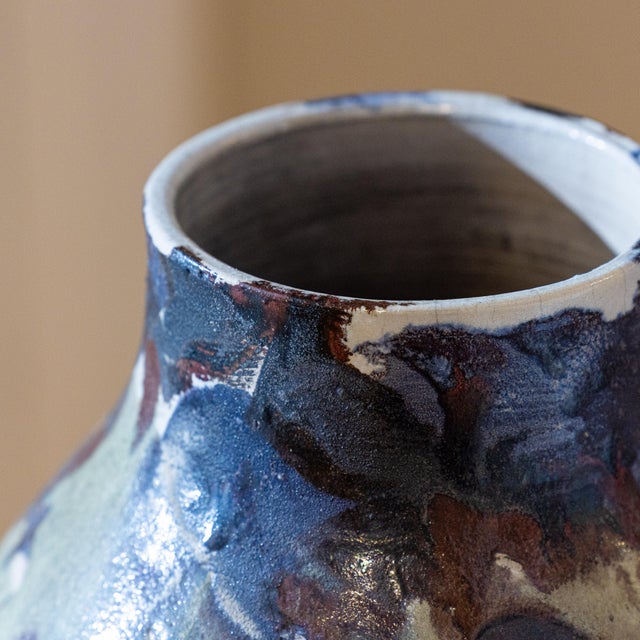 1990s Postmodern Studio Art Pottery Vase Signed 1991 Ranfill For Sale - Image 5 of 10