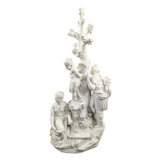 Biscuit Porcelain Group of the Three Graces & Cupid from Derby, 1770s-1780s For Sale
