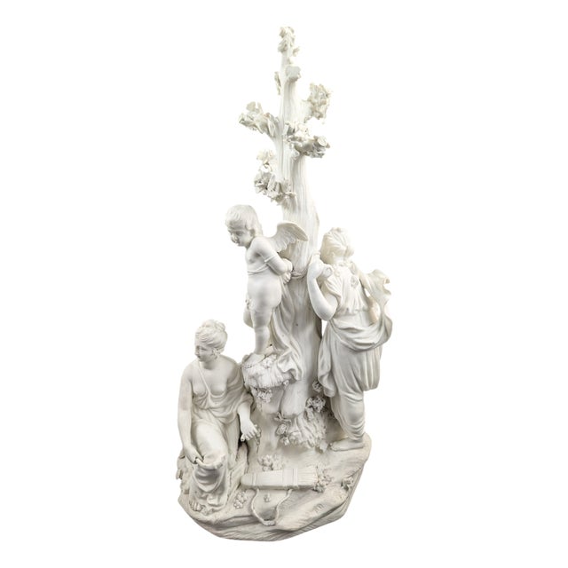 Biscuit Porcelain Group of the Three Graces & Cupid from Derby, 1770s-1780s For Sale