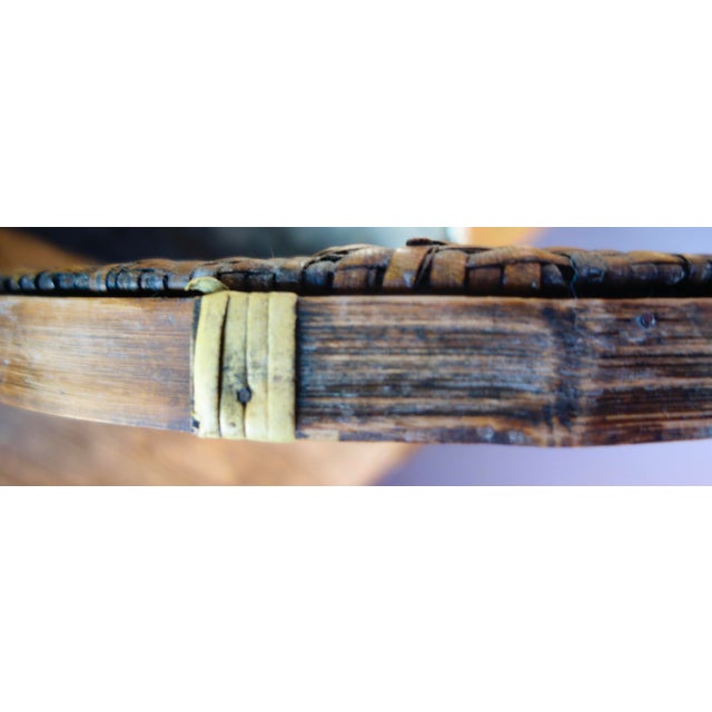 1940s Round Chinese Bamboo Basket w.Lid For Sale - Image 4 of 13