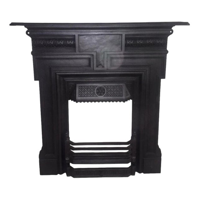 Edwardian Cast Iron Combination Fireplace Surround For Sale