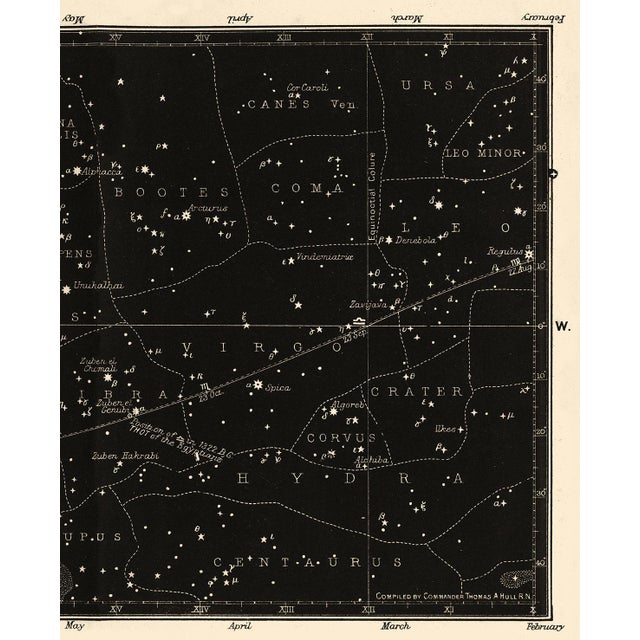 Paper Reproduction Antique Black Star Map For Sale - Image 7 of 8