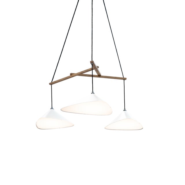 Not Yet Made - Made To Order Emily Group of Three Pendant Light in White Semi-Matte by Daniel Becker for Moss Objects For Sale - Image 5 of 9