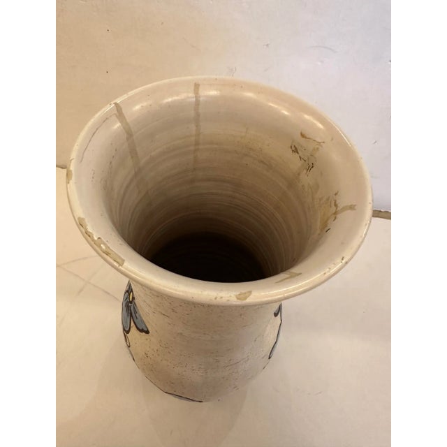 Ceramic Large Painted Italian Ceramic Vase or Umbrella Cane Holder For Sale - Image 7 of 8