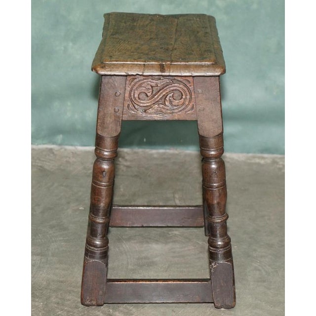 Charles II Carved Oak S-Scroll Stool, 1660s For Sale - Image 11 of 18