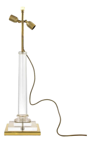 Italian Design Brass and Acrylic Glass Table Lamp by Corinne Halna, 1970s