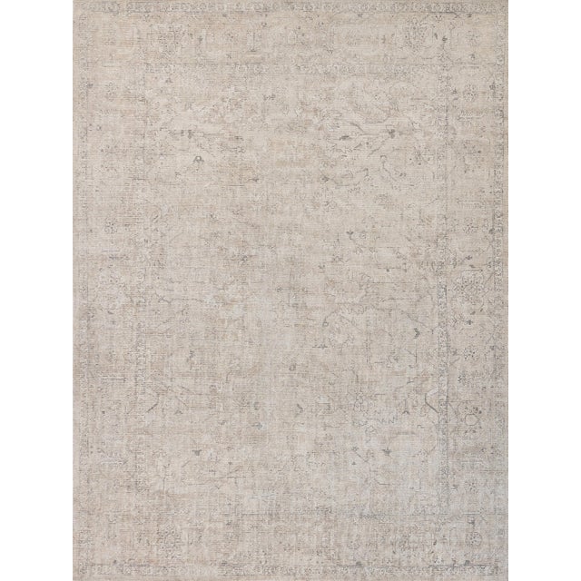 Exquisite Rugs Tuscany Handmade New Zealand Wool & Bamboo Silk Light Beige Rug-12'X15' For Sale