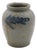 Antique Blue Stoneware Crock Urn Jug For Sale