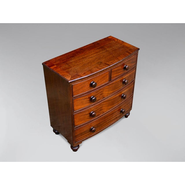 19th Century Miniature Mahogany Chest of Drawers, 1850s For Sale - Image 4 of 7
