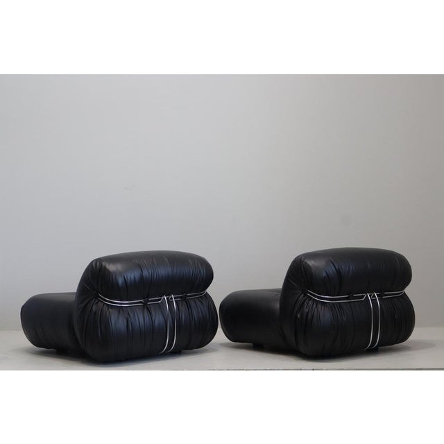 Soriana Armchair in Leather by Afra and Tobia Scarpa for Cassina, 1969, Set of 2 For Sale - Image 11 of 16