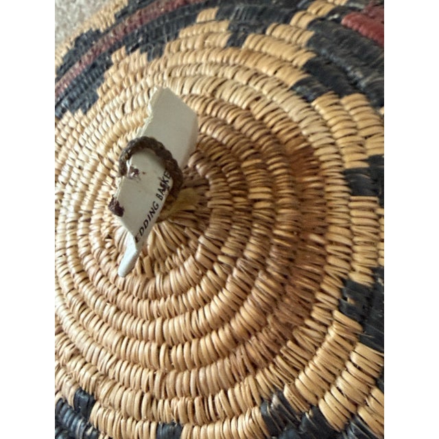 Tan Exquisite Vintage Navajo Wedding Basket — 16” Southwestern Native American Coiled Basket For Sale - Image 8 of 12
