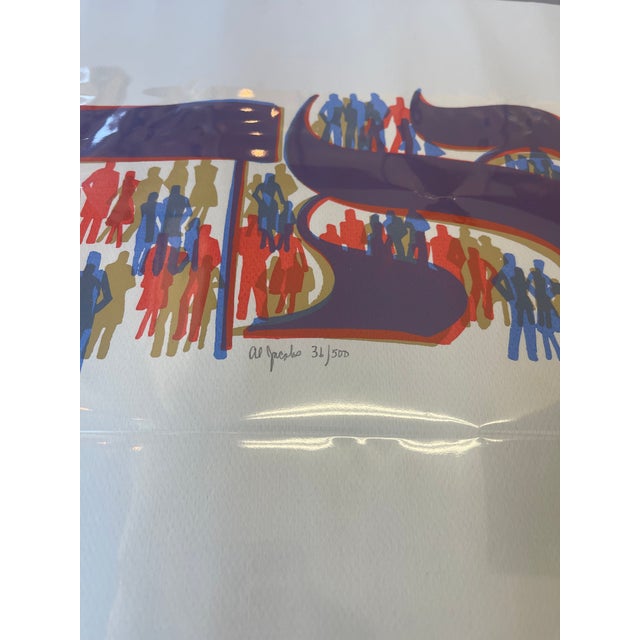 Paper Late 20th Century Al Jacobs "Shalom" Judaica Silkscreen Print - Signed and Numbered Limited Edition, Mid-Century Modern Pop Art. For Sale - Image 7 of 9