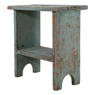 19th Century Painted Blue Joint Stool For Sale