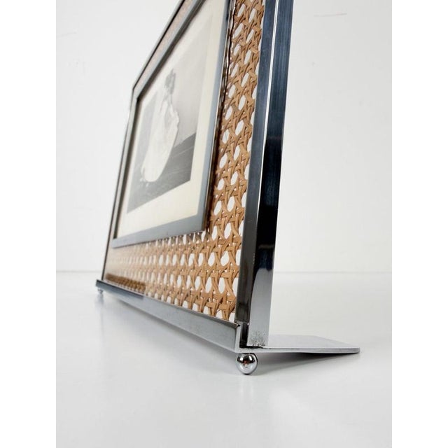 Picture Frame in Acrylic Glass, Cane Webbing and Chrome in the style of Christian Dior, 1970s For Sale - Image 11 of 18
