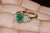 Green Gia Certified Natural 2.20cts vs F Diamond Emerald 18k Gold Dinner Ring, Size 6.5 For Sale - Image 8 of 13