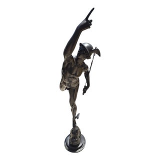 Neapolitan Artist after Giambologna, Large Patinated Figure of Mercury, Bronze For Sale