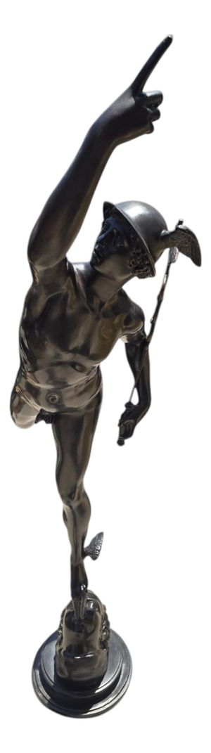 Neapolitan Artist after Giambologna, Large Patinated Figure of Mercury, Bronze