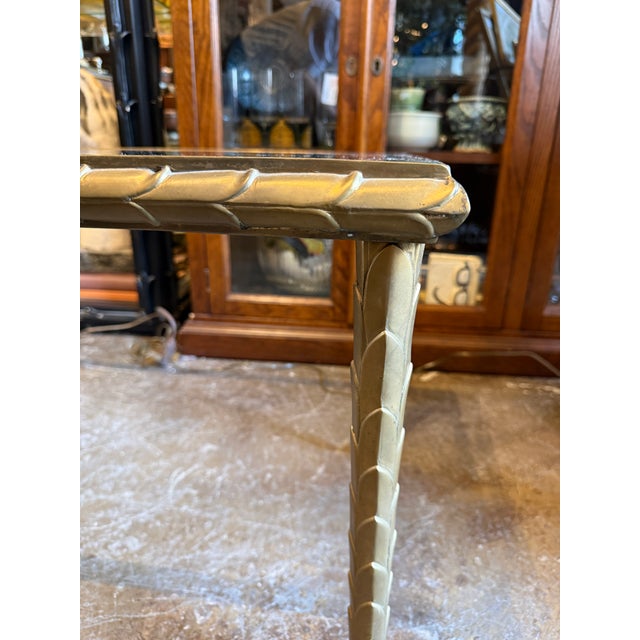 Vintage Brass Coffee Table With Leaf Motif in the Style of Maison Jansen For Sale In Chicago - Image 6 of 11