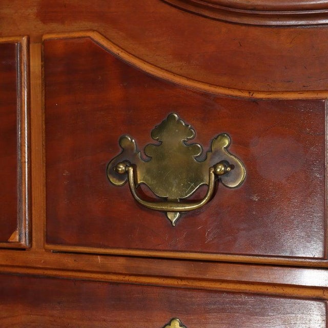 Antique Kindel Queen Anne Style Cherry 11 Drawer Chest With Carved Shell C1930 For Sale - Image 12 of 18
