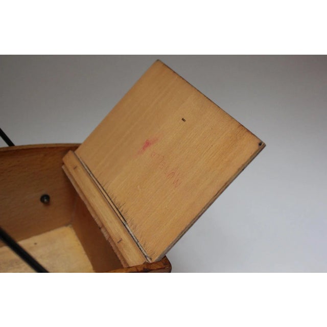 Petite Mid-Century Italian Maple and Metal Sewing Box For Sale - Image 12 of 12