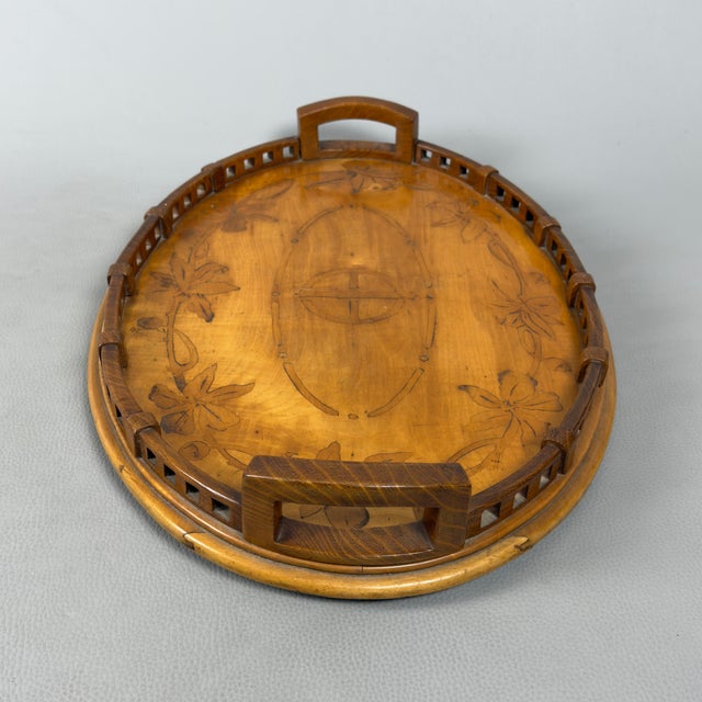 Oval Tray in Inlaid Wood For Sale - Image 4 of 11