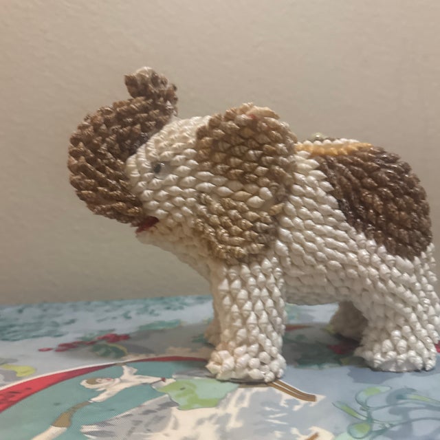 Mid-Century Whimsical Sea Shell Encrusted Lucky Elephant Folk Art Sculpture For Sale - Image 9 of 12