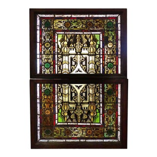 Antique Stained Glass Window For Sale