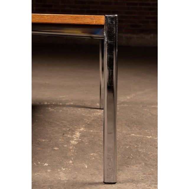 MCM Oak and Chromed Steel Coffee Table by Stendig For Sale - Image 9 of 10