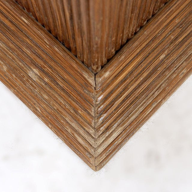 1970s Pencil Reed Pedestal Console Table in the manner of Vivai Del Sud, 1970s For Sale - Image 5 of 12