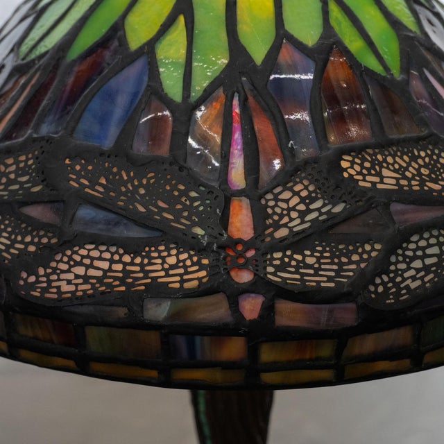 Small Dragonfly Motif Table Lamp in the Style of Lalique For Sale - Image 9 of 11