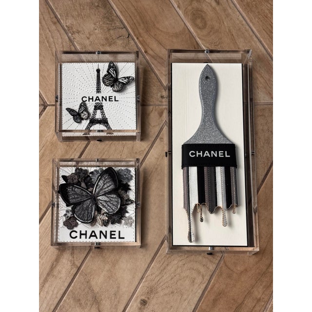 Early 21st Century Set of Three Chanel Stephen Wilson Studio Mixed Media Art Pieces For Sale - Image 5 of 8