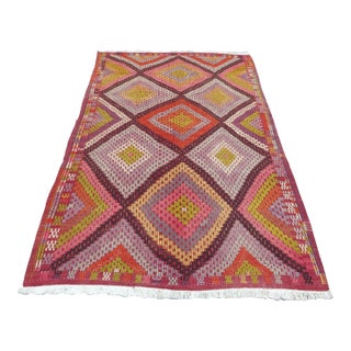 1960s Bohemian Kilim Rug - 67"x110" For Sale