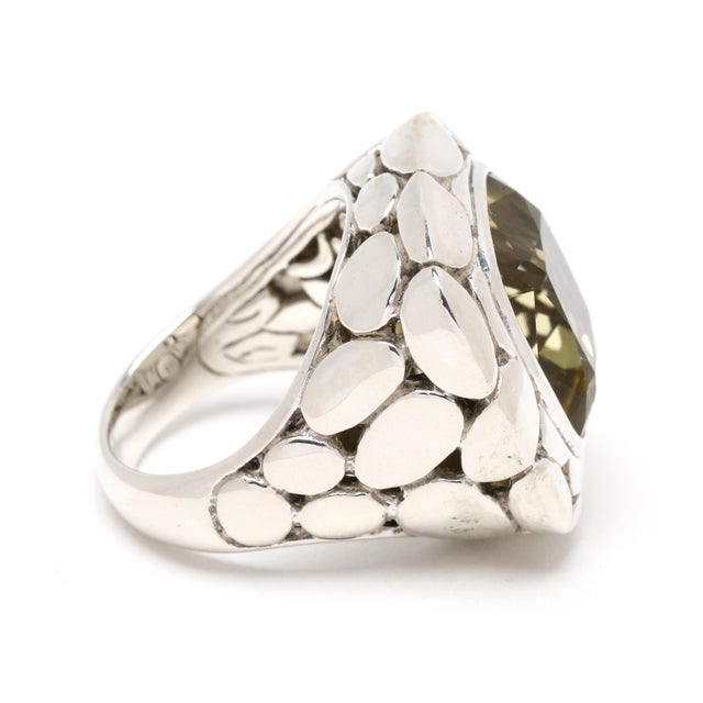 Modern Jh Kali Collection Citrine Statement Ring, Sterling Silver, Ring Size 7 For Sale - Image 3 of 6
