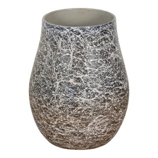 Prem Collection Artisan Made Black and White Planter with Dripping Décor For Sale