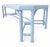 Blue Vintage Faux Bamboo Coffee Table in Benjamin Moore Blue Hydrangea For Sale - Image 8 of 8