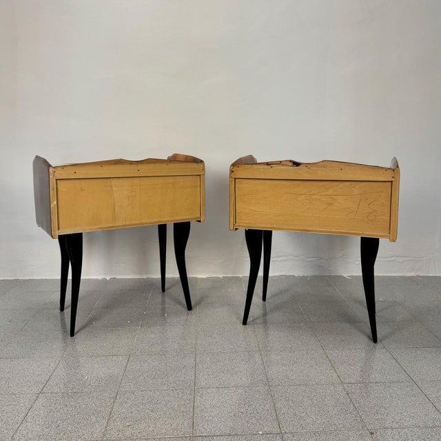 Black Mid-Century Italian Nightstands, 1950s, Set of 2 For Sale - Image 8 of 11