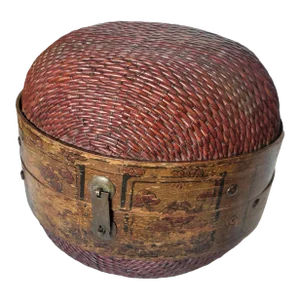 19th Century Chinese Hat Box or Wedding Basket