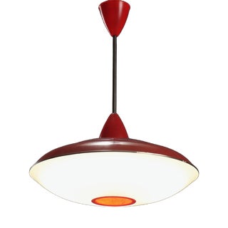 Vintage Red Aluminum Pendant Light, 1960s For Sale