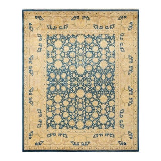 Mogul Collection Hand-Knotted Area Rug - Blue 8' 3" x 10' 2" For Sale