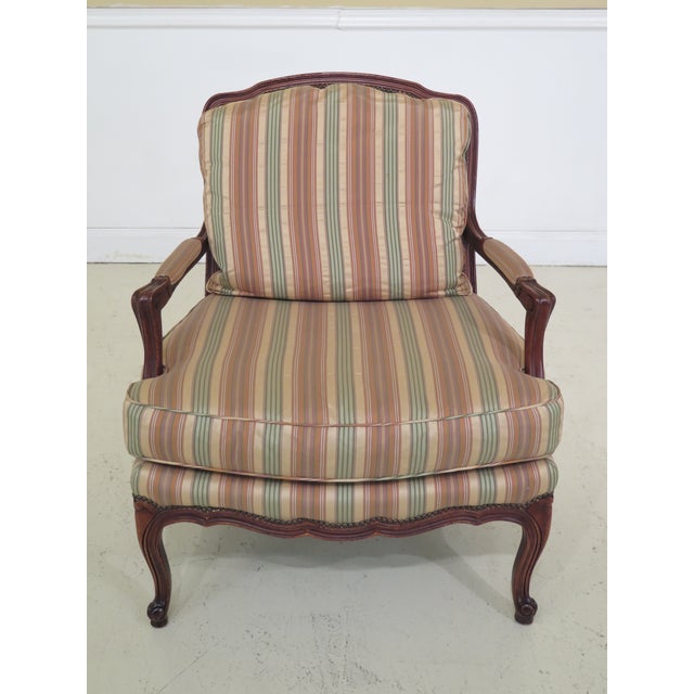 1990s Vintage Baker French Louis XV Style Open Arm Chair Chairish