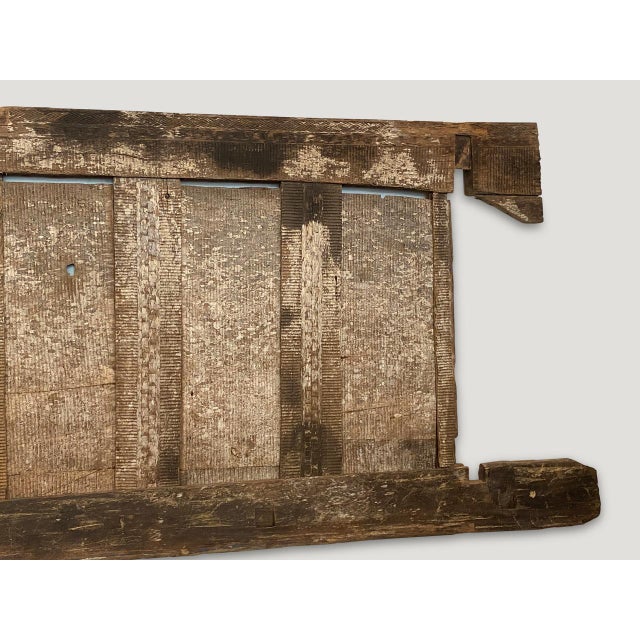 Andrianna Shamaris Ancient Hand Carved Wooden Panel For Sale - Image 10 of 18