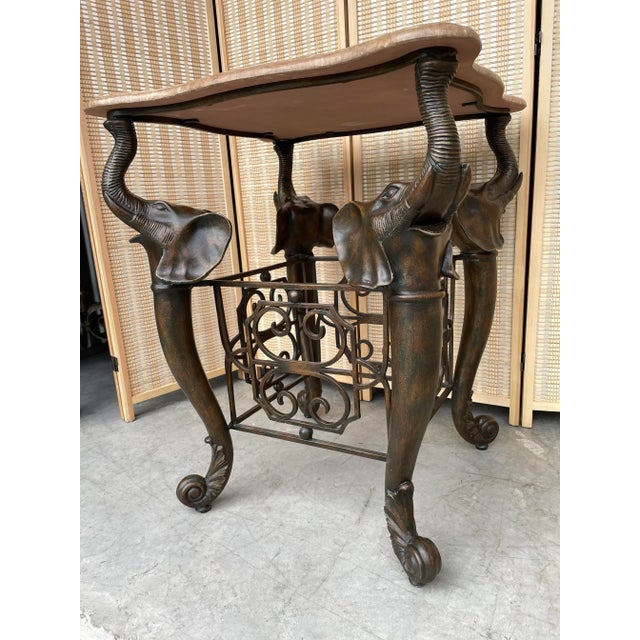Metal 1980s Vintage Accent Table with Elephant Motif For Sale - Image 7 of 9