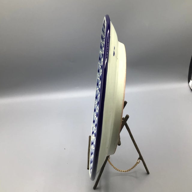 Vintage Talavera Hand Painted Serving Plates Made in Puebla Mexico - a Pair For Sale - Image 10 of 13