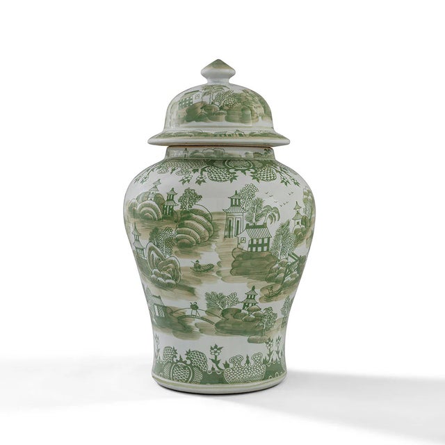 Green Green Willow Large Jar For Sale - Image 8 of 8