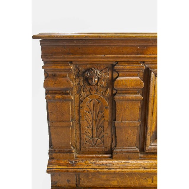 French Louis XIII Carved Oak Desk with Putti, 1880s For Sale - Image 12 of 15