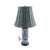 Vintage Blue and white ceramic lamps, each are depicting a floral, leaf and butterfly detail. Lamps each have black toned...