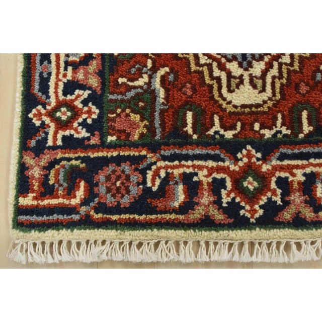 Heriz Rug 1’11” X 3′ Ivory Wool Tribal Hand-Knotted Oriental Carpet For Sale In Philadelphia - Image 6 of 8