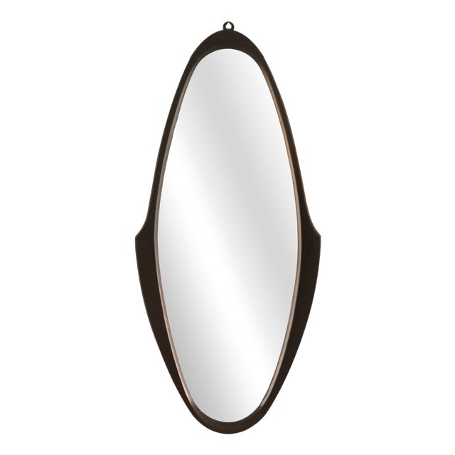 Mid-Century Modern Wall Mirror in Teak, Italy, 1960s For Sale